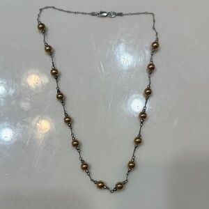 Bolivia Sterling Silver 1/20 10k Gold beads Necklace